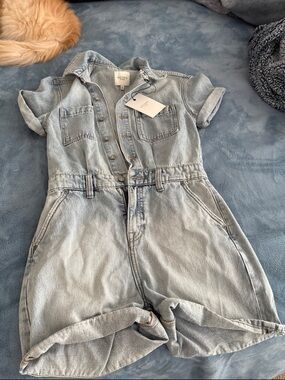 Hidden Jeans Light Wash Denim Romper NWT size XS
